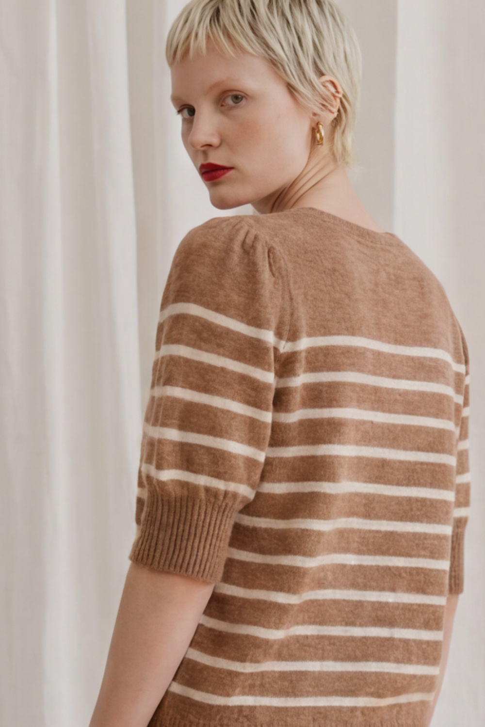 Verona stripe topp sand - Sand image #3