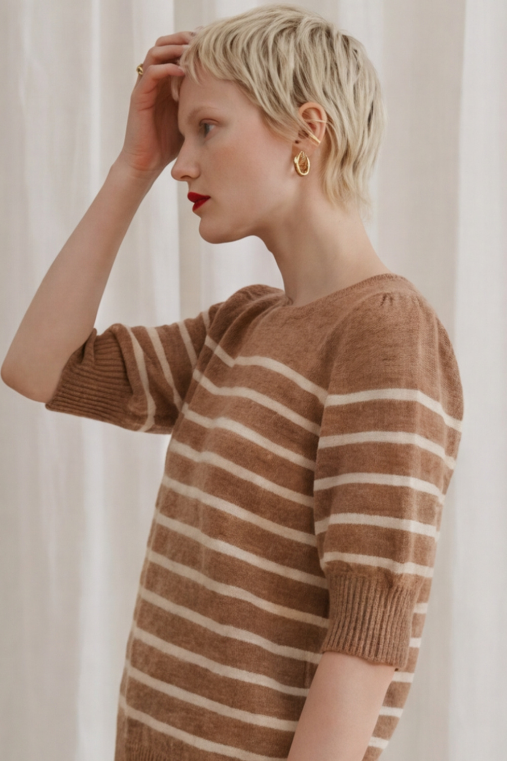 Verona stripe topp sand - Sand image #1