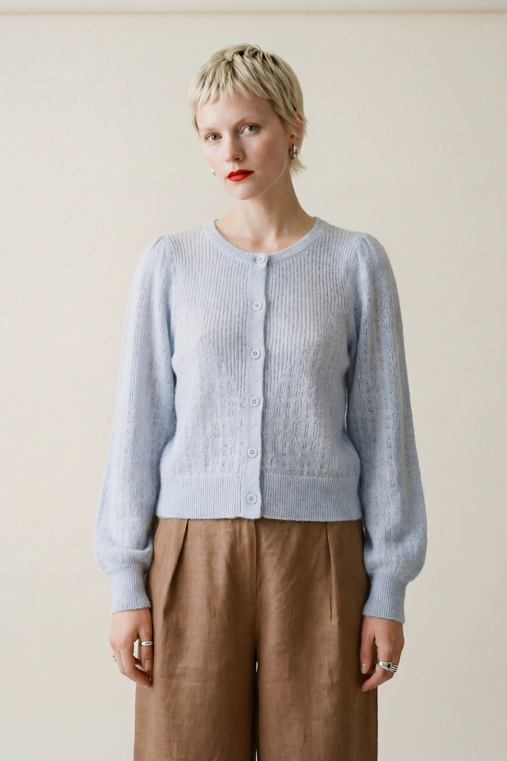 Anette cardigan isblå - isblå image #1