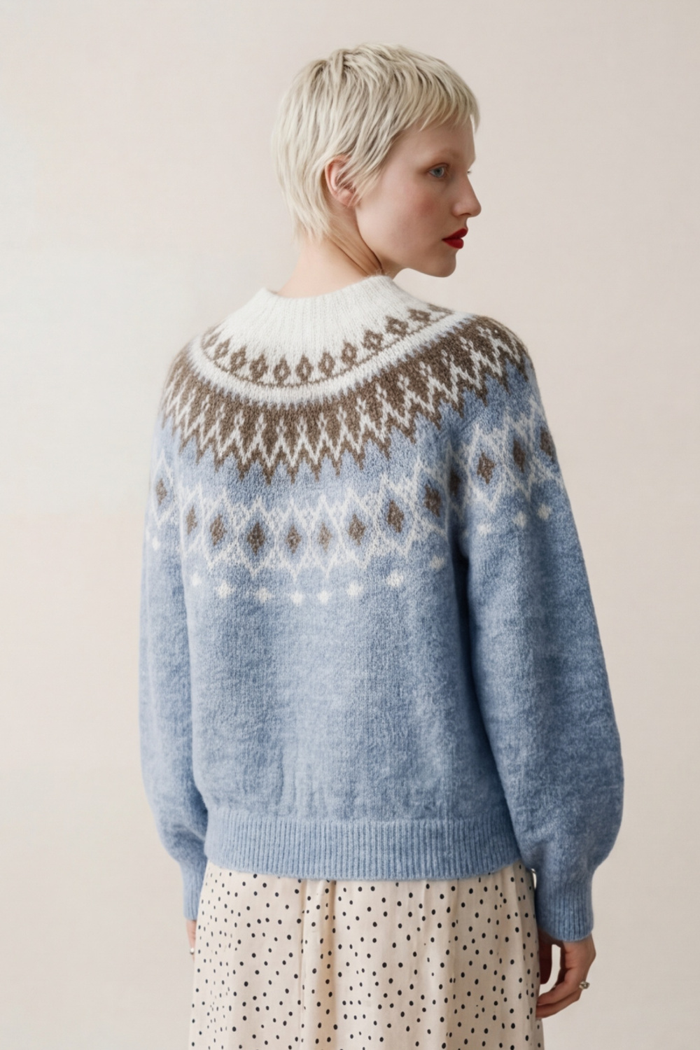 Bodil genser Himmelblå - Himmelblå image #3