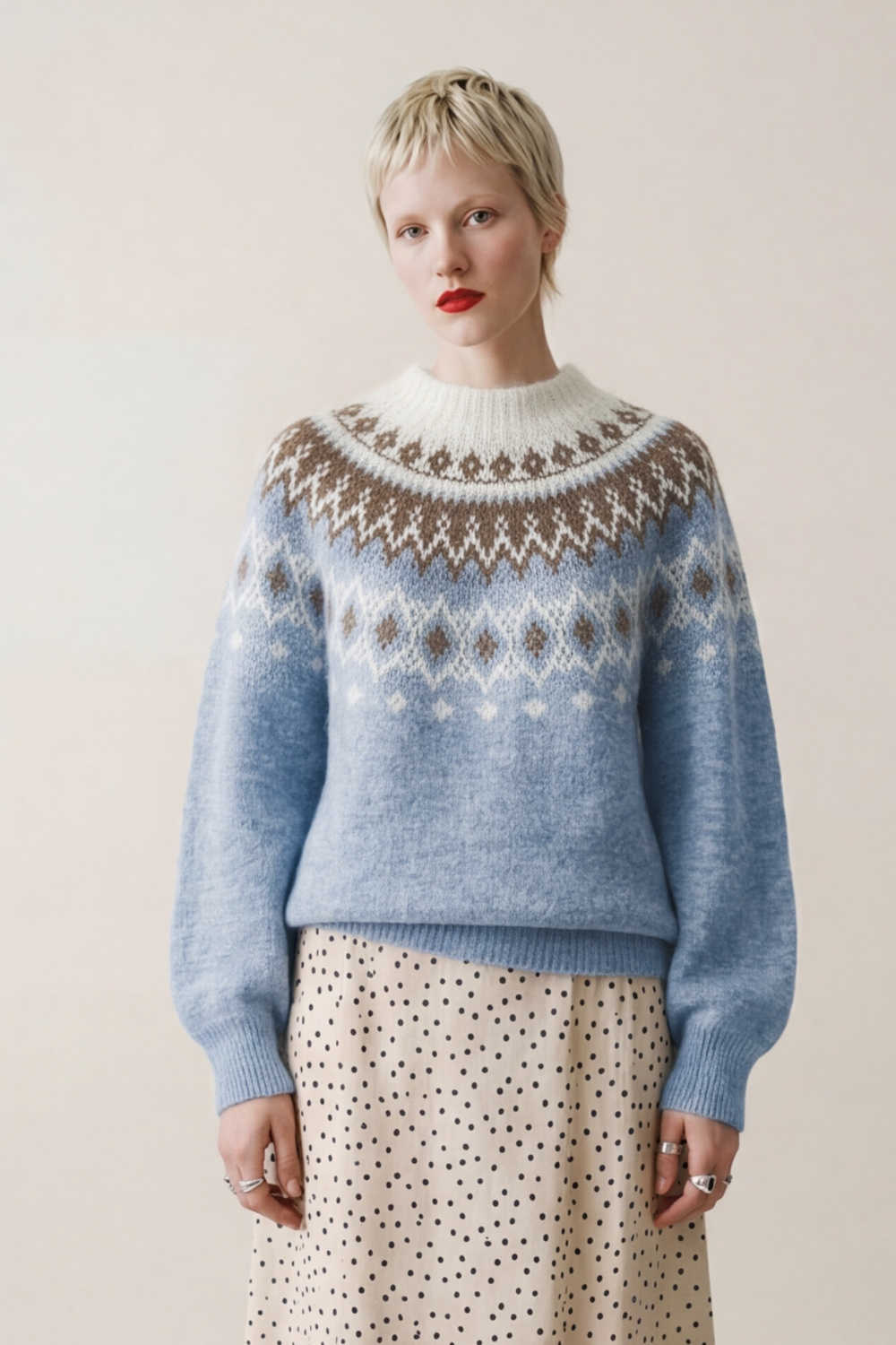 Bodil genser Himmelblå - Himmelblå image #1