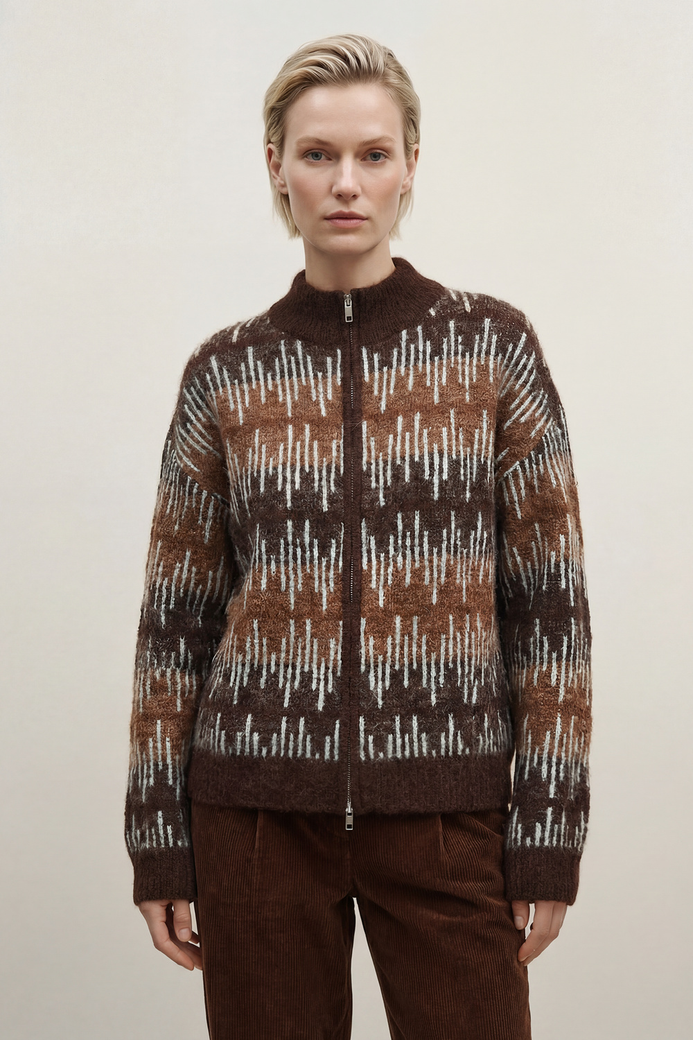 Aud cardigan jord - Jord image #1