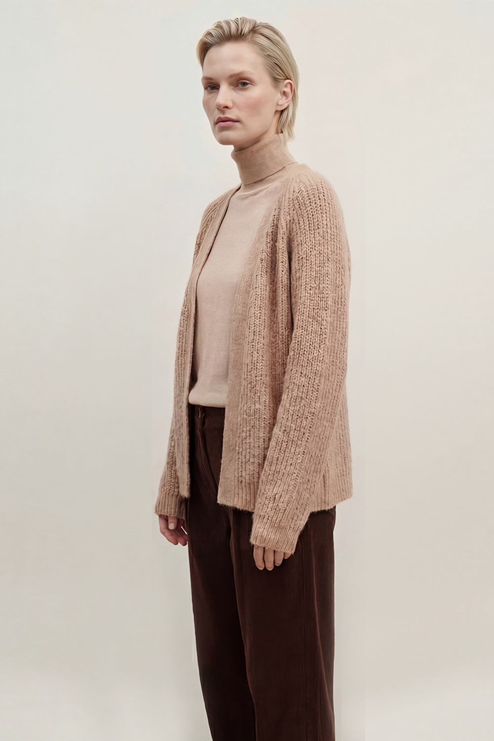 Emma cardigan Sand - Sand image #3
