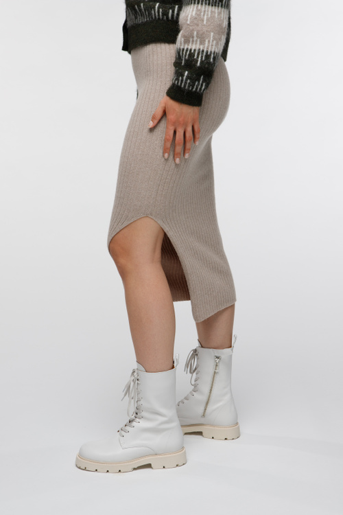 Slim skjørt rib Sand - Sand image #2