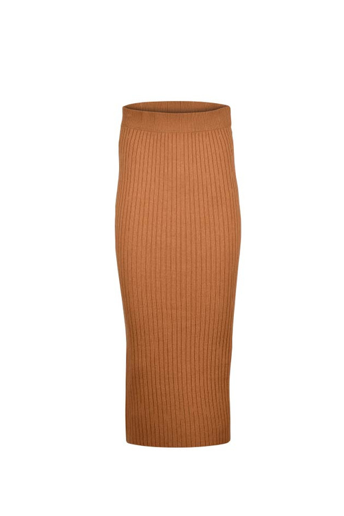 Slim skjørt rib Camel - Camel image #1
