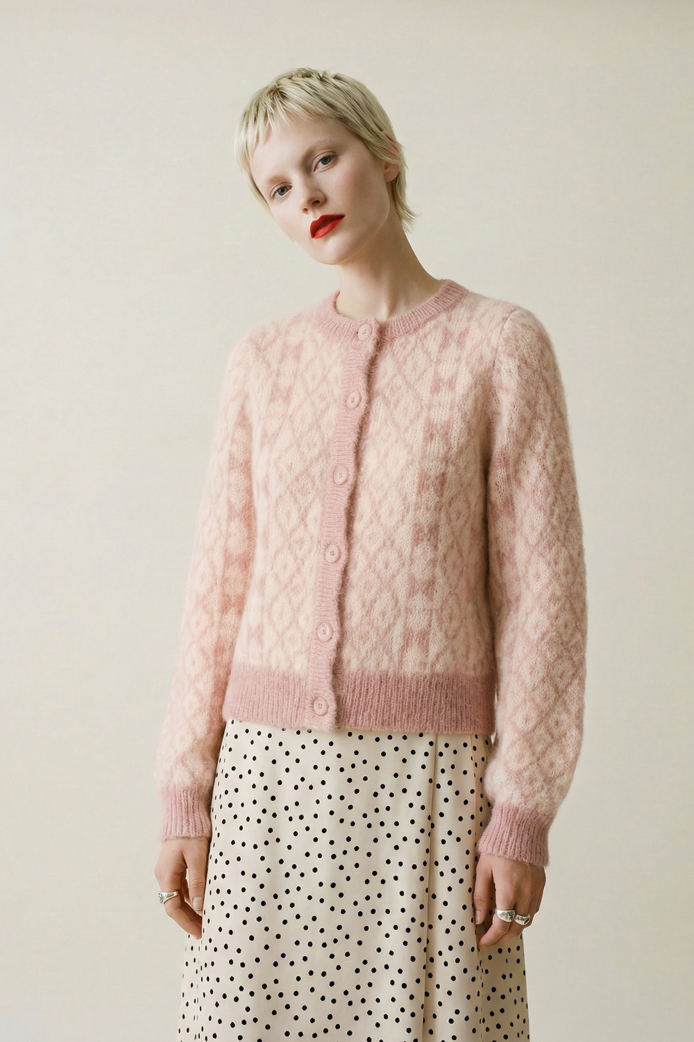 Maja cardigan - Perlerosa image #1