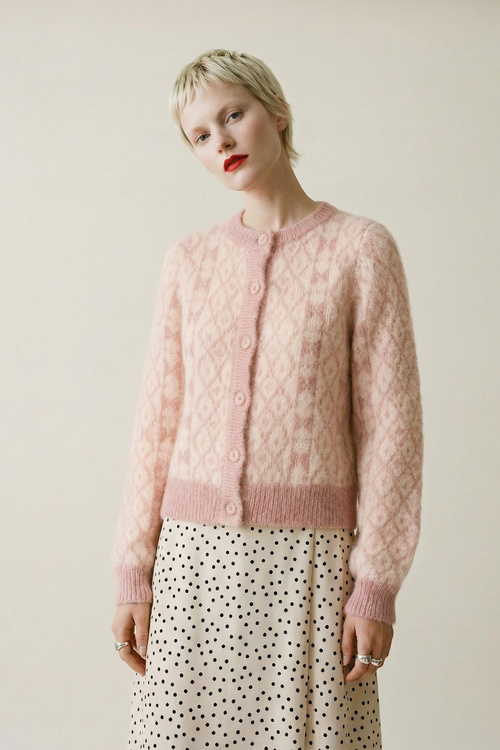 Maja cardigan - Perlerosa image #1