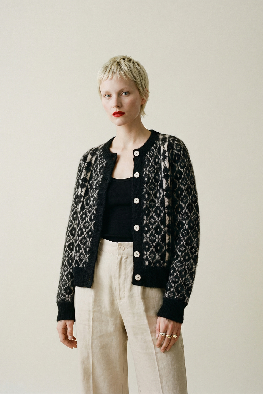 Maja cardigan - Svart mix image #1