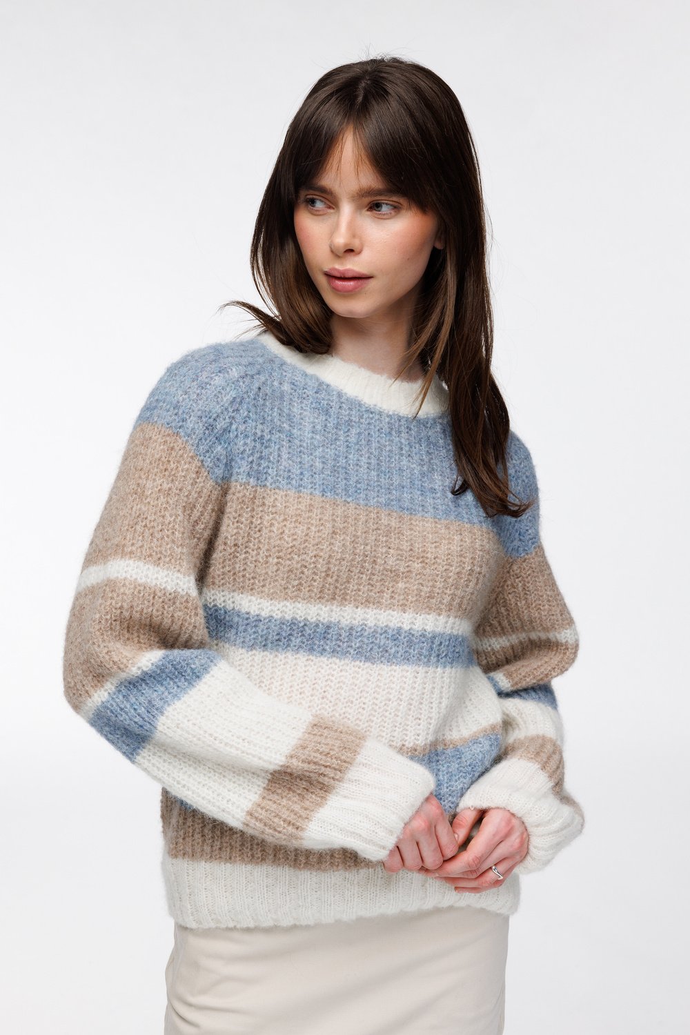 Lerke genser stripe Himmelblå - Himmelblå image #1