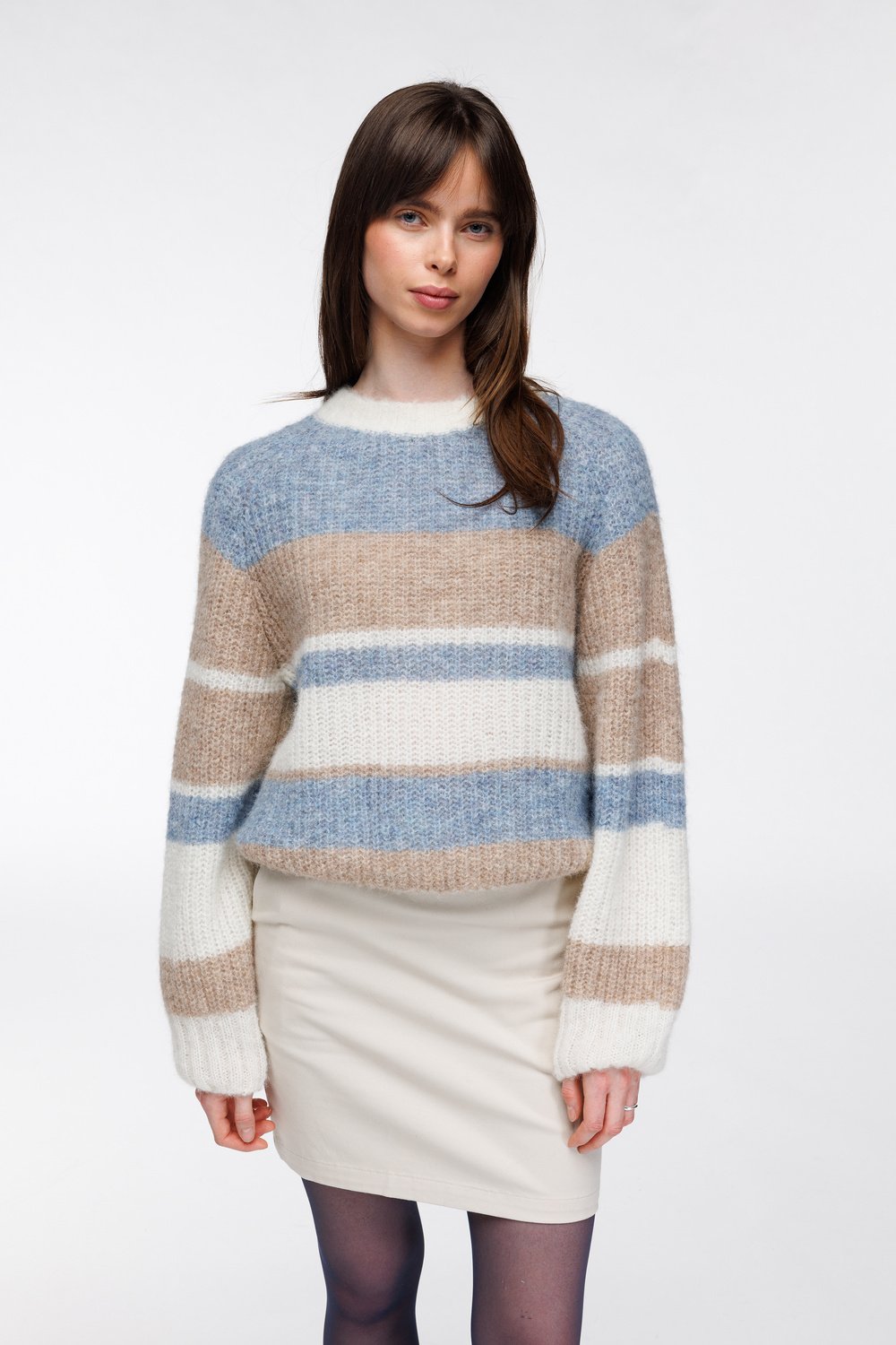 Lerke genser stripe Himmelblå - Himmelblå image #2