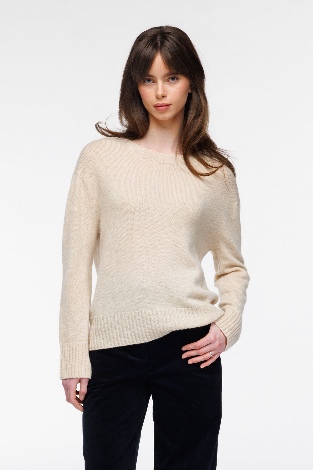 Heidi genser kasjmir Lys sand - Lys sand image #2