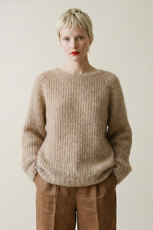 Lerke genser lang Sand - Sand image #1