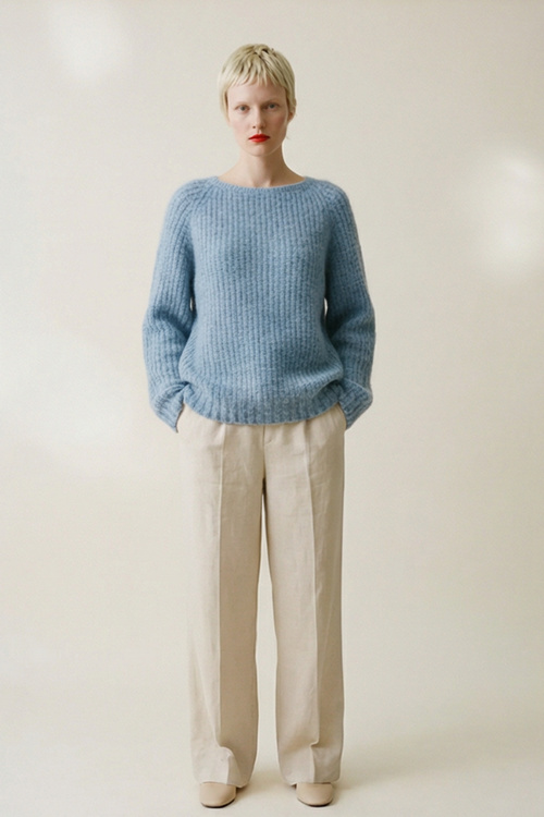 Lerke genser lang Himmelblå - Himmelblå image #1