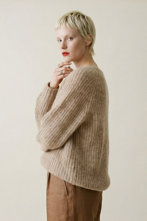 Lerke genser lang Sand - Sand image #2