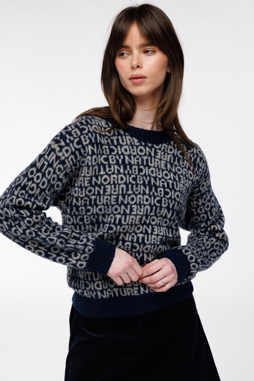 Lykke bokstav genser Midnatt - Midnatt image #1