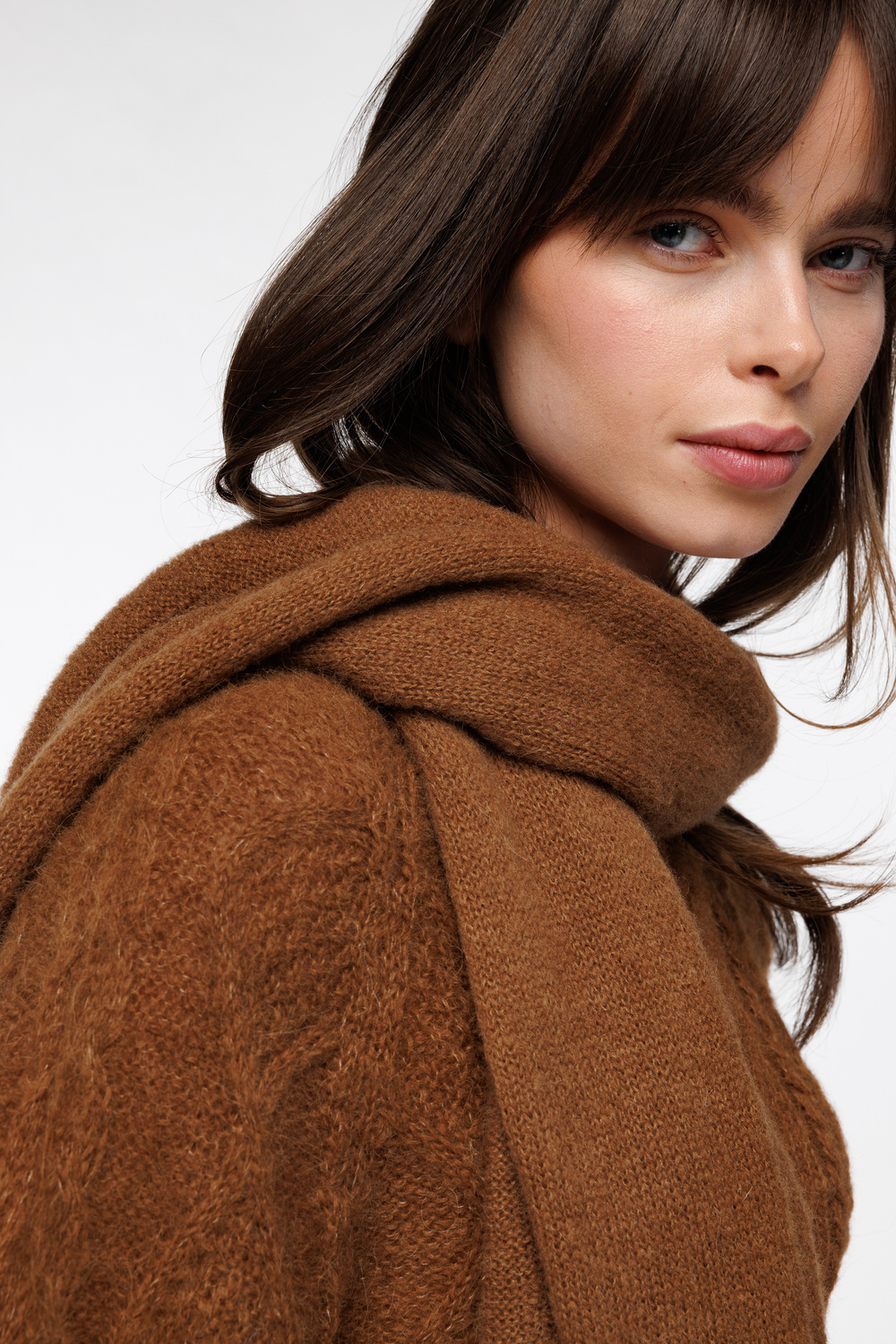 Vibeke skjerf bred Ekornbrun - Ekornbrun image #2