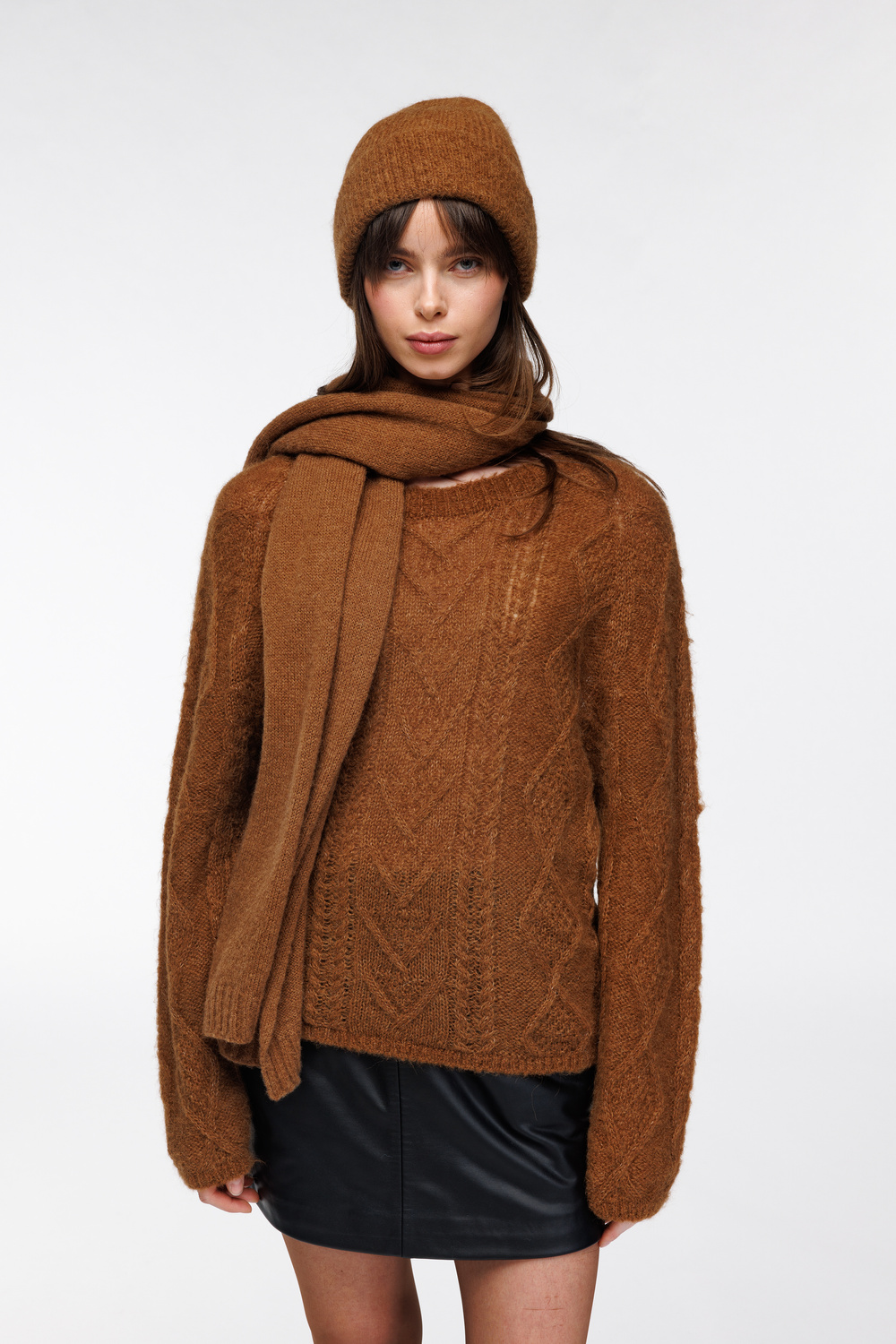 Vibeke skjerf bred Ekornbrun - Ekornbrun image #3