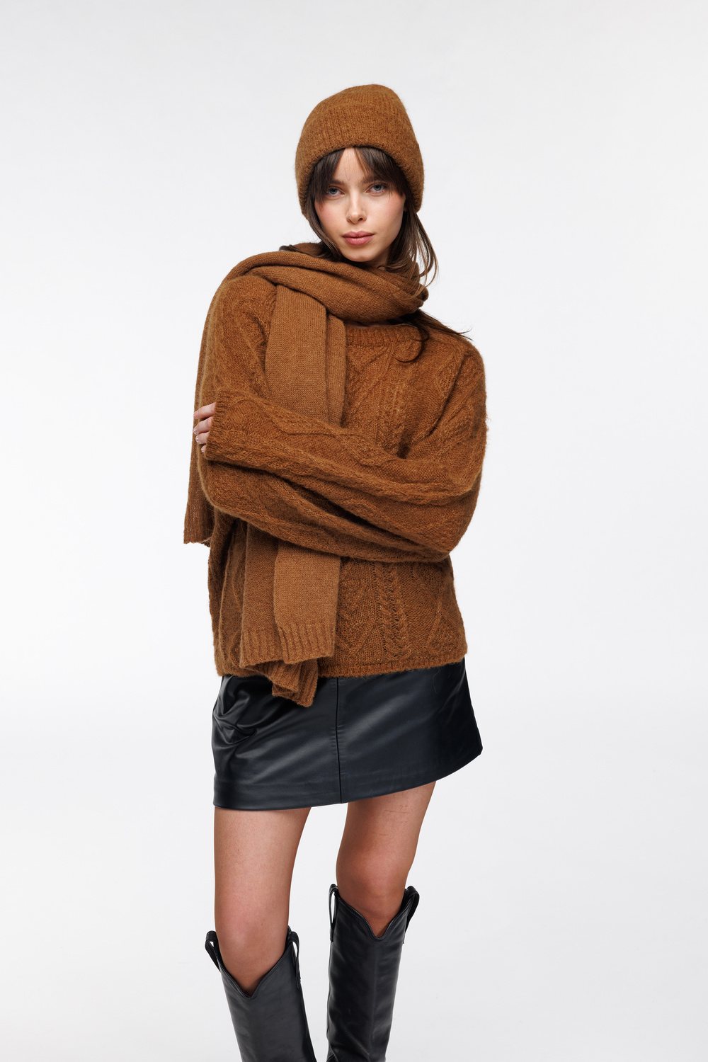 Vibeke skjerf bred Ekornbrun - Ekornbrun image #1