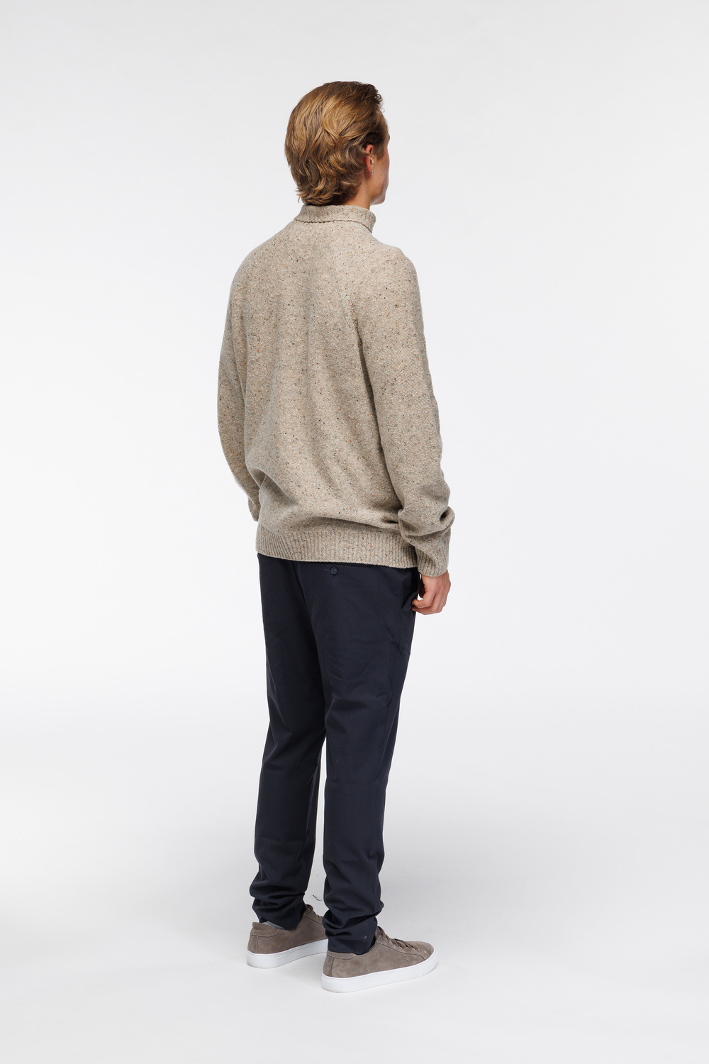 Thomas høyhalset W tweed genser Sand - Sand image #2