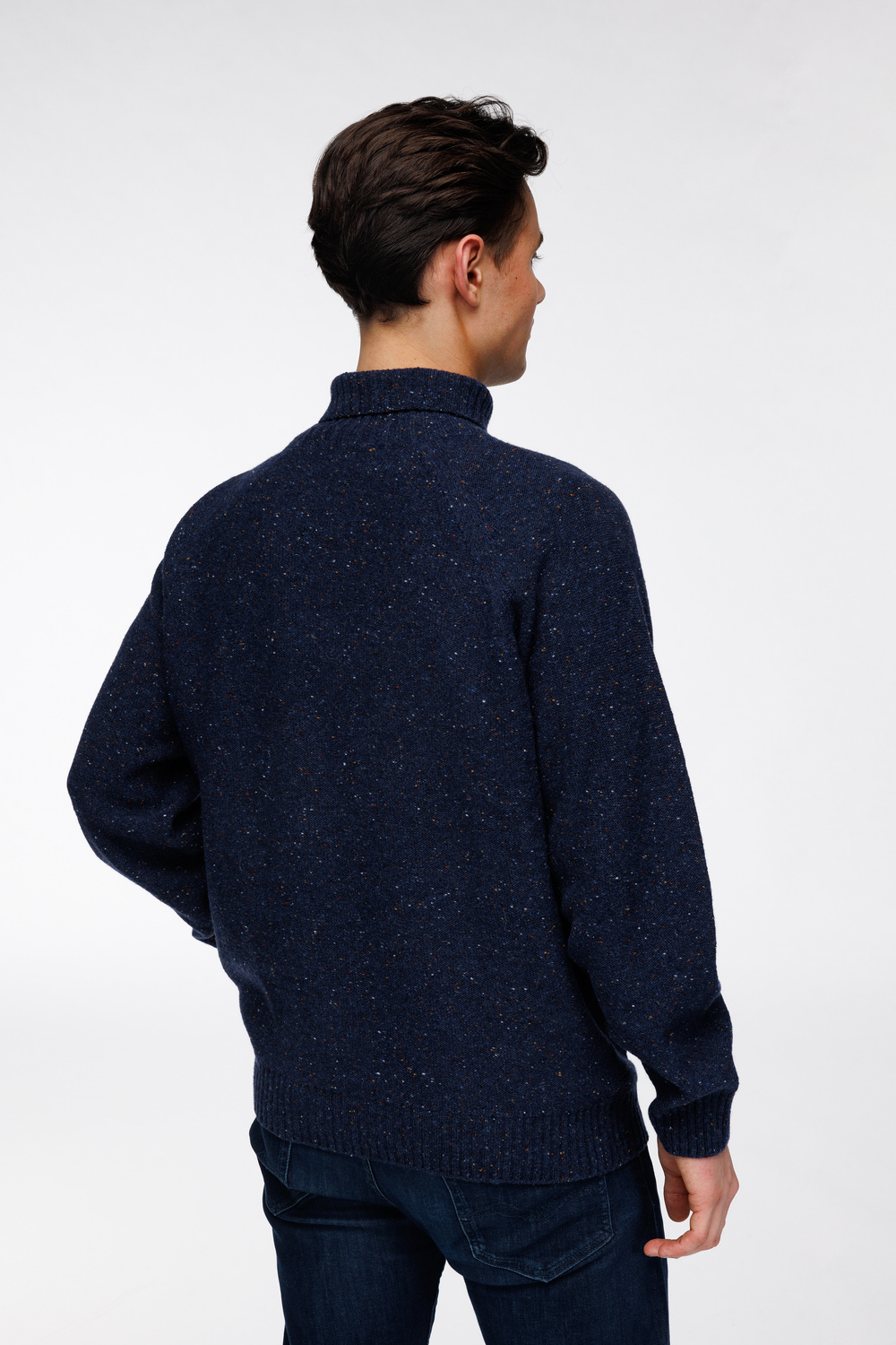 Thomas høyhalset W tweed genser Midnatt - Midnatt image #4