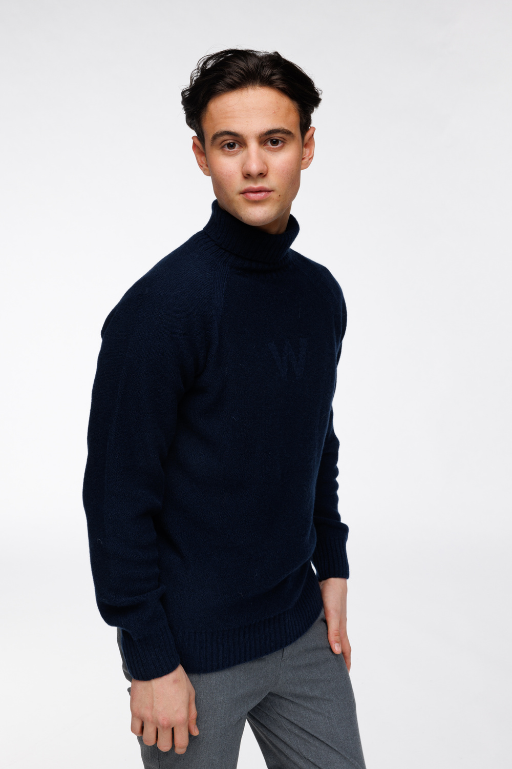 Thomas høy hals W kasjmir Midnatt - Midnatt image #1