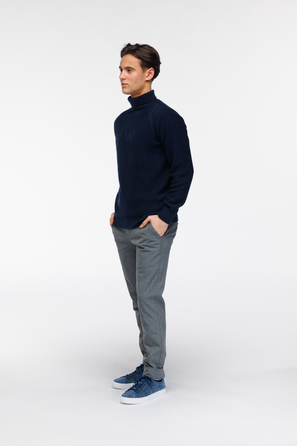 Thomas høy hals W kasjmir Midnatt - Midnatt image #2